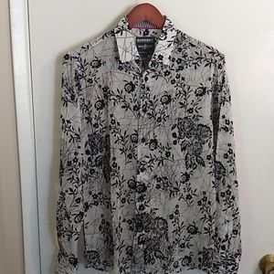 PARTIALLY TRANSPARENT LONG SLEEVE BUTTON DOWN